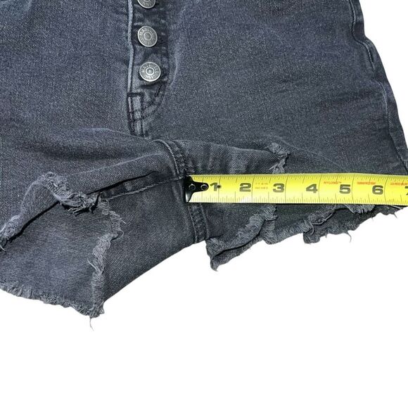 MADEWELL Button Fly High Waist Black Denim Short Size 26 - Picture 8 of 8